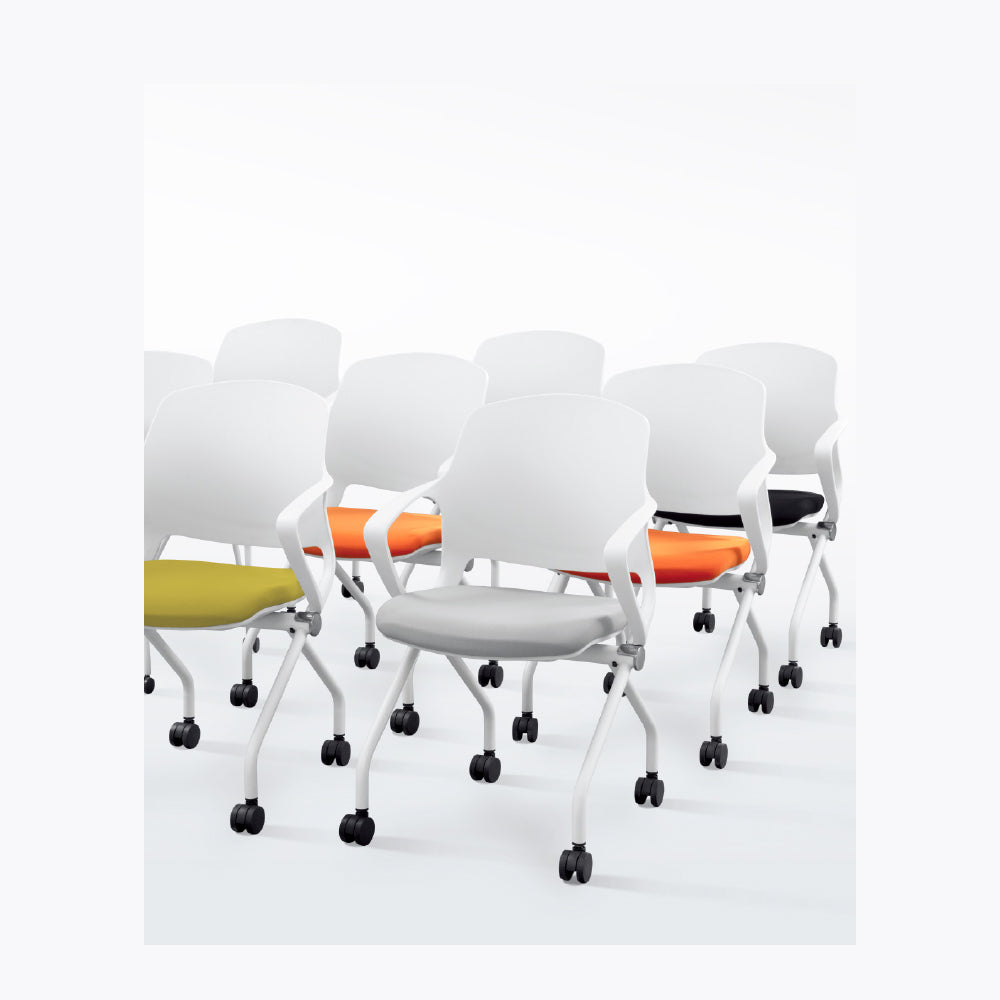 人體工學椅 膠背布座 舒適 腰部支撐 活動 手寫板 培訓椅 可摺 可疊