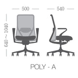 poly 人體工學椅 人體工學  網眼布 鋼架 滾輪 